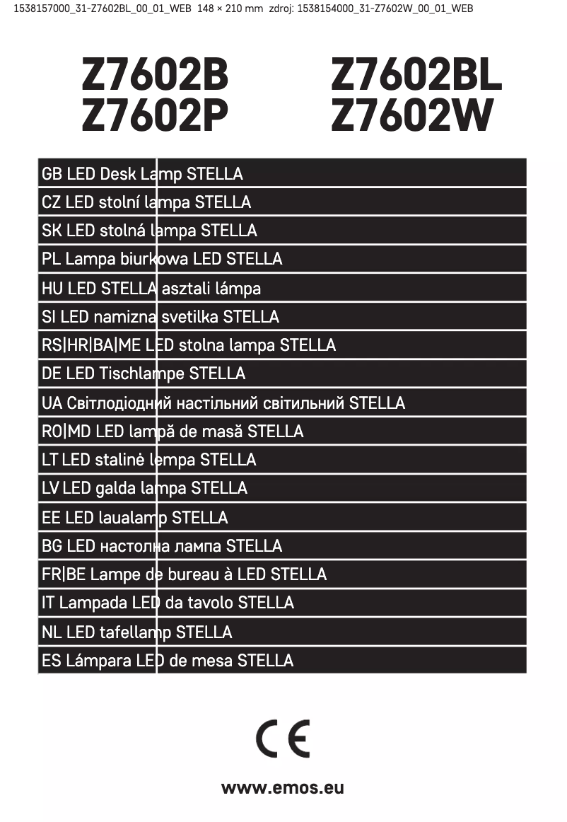 Image de la première page du manuel de l'appareil Z7602BL