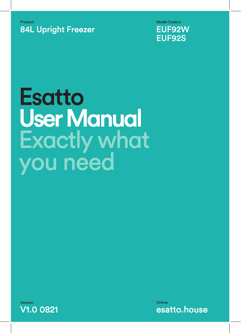Página 1 del manual Manual de usuario Esatto EUF92S
