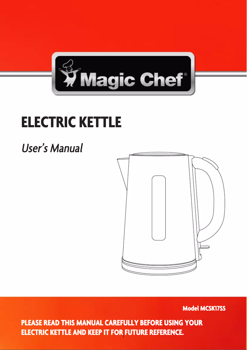 Page 1 de la notice Mode d'emploi Magic Chef MCSK17SS