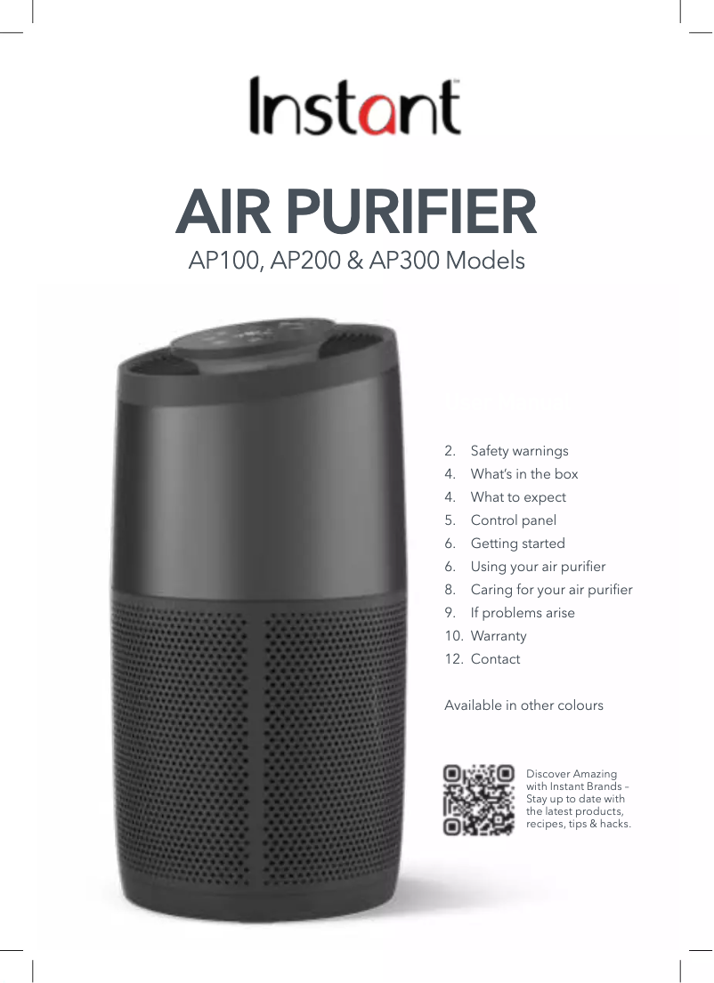 Page n°1 - Manuel utilisateur Instant Pot AP100