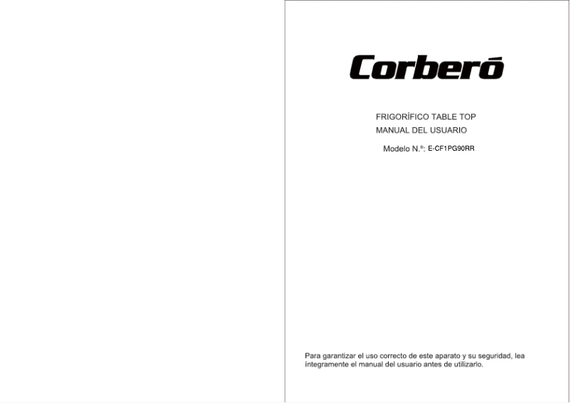 Page n°1 - Manuel utilisateur Corbero E-CF1PG90RR