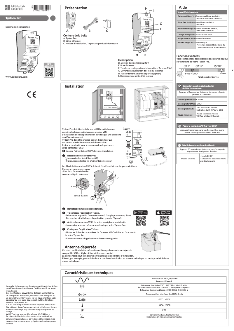Page 1 de la notice Manuel utilisateur Delta Dore Tydom Pro