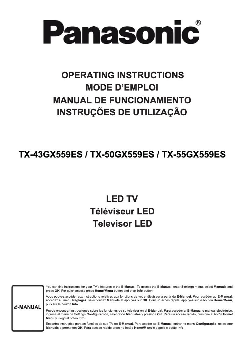Imagen de la primera página del manual del dispositivo TX-55GX559ES