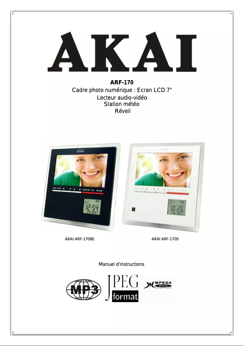 Page n°1 - Manuel utilisateur AKAI ARF-170BE