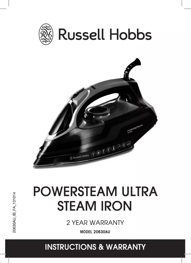 Page n°1 - Manuel utilisateur Russell Hobbs Powersteam Ultra 20631AU