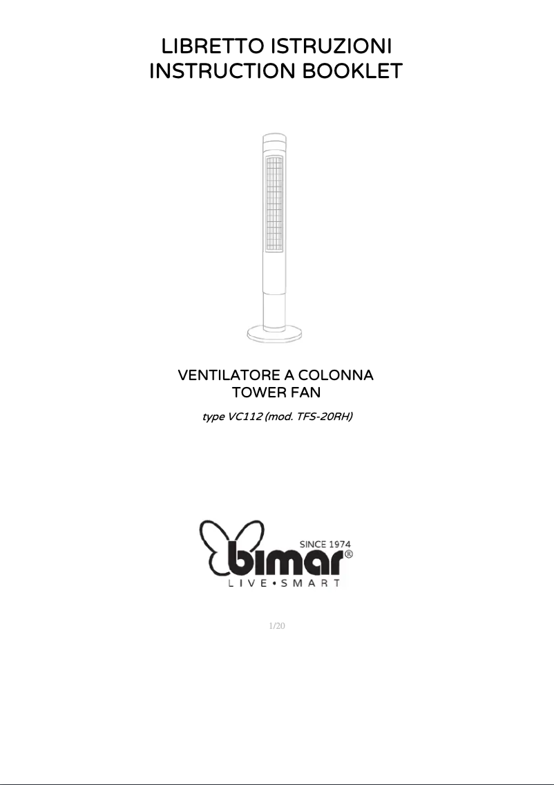 Page n°1 - Manuel utilisateur Bimar VC112
