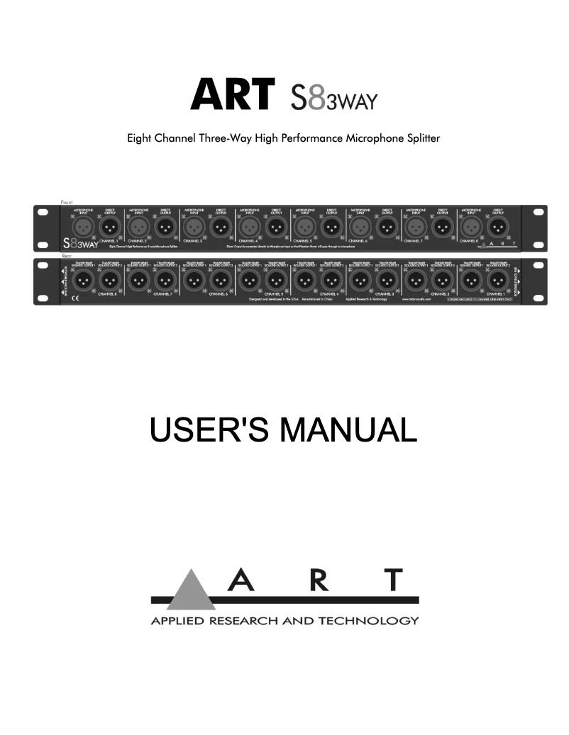 Page 1 de la notice Manuel utilisateur ART S8-3WAY