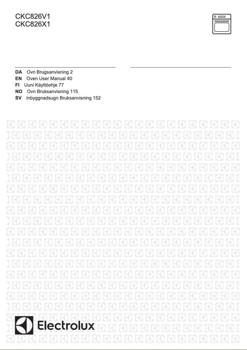 Page 1 de la notice Manuel utilisateur Electrolux CKC826V1