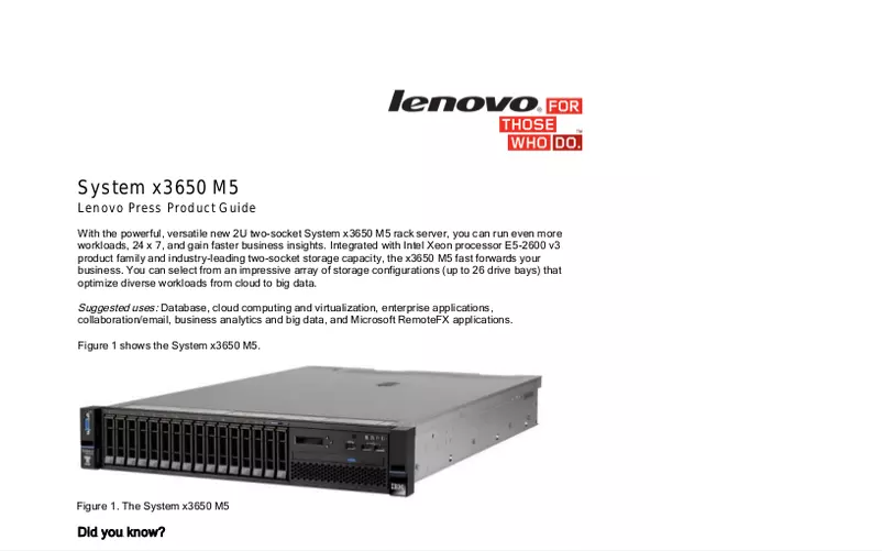 Page n°1 - Manuel utilisateur IBM System x 3650 M5