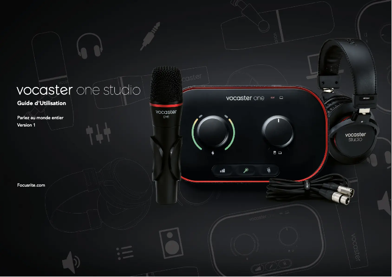 Image de la première page du manuel de l'appareil Vocaster One Studio