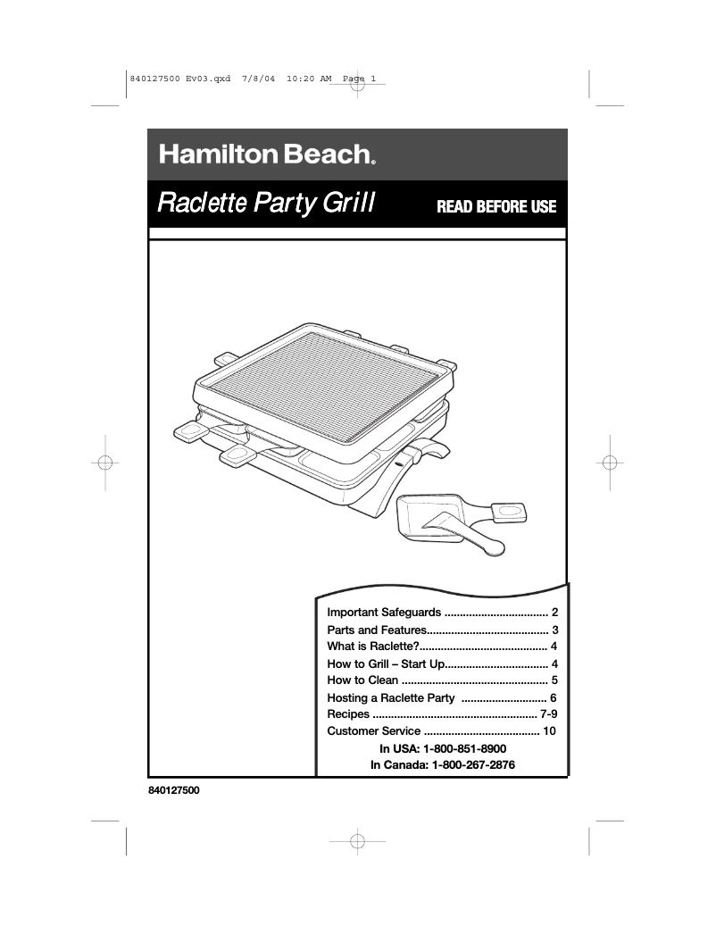 Page 1 de la notice Manuel utilisateur Hamilton Beach 31602
