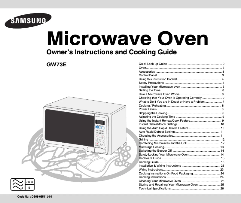 Page n°1 - Manuel utilisateur Samsung GW73E-SB