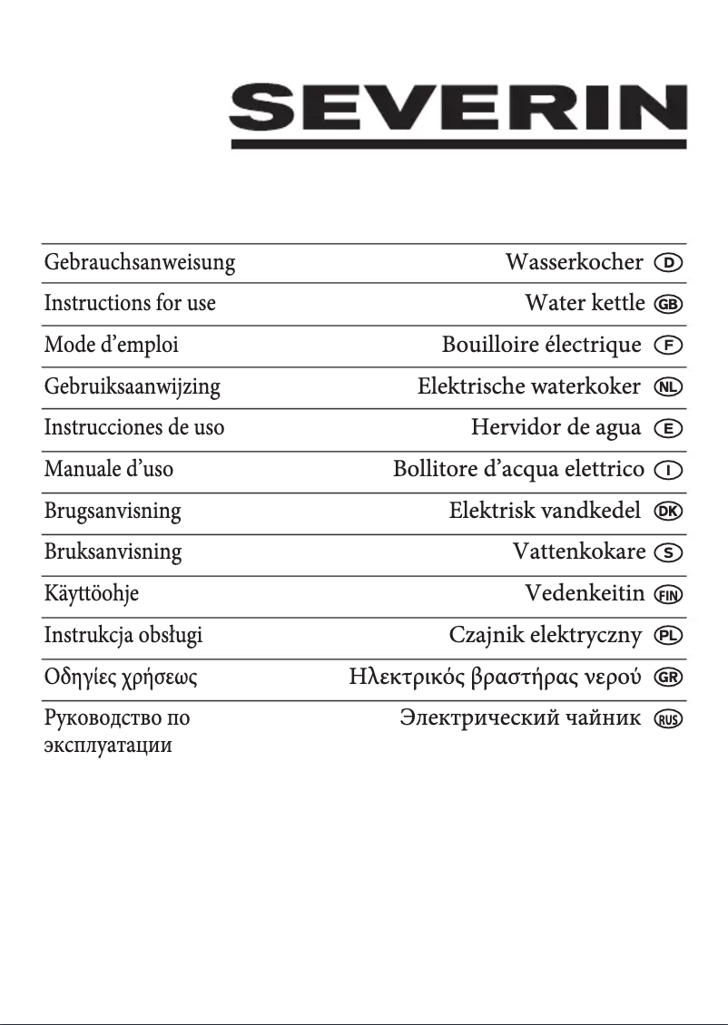 Page n°1 - Manuel utilisateur Severin WK 3349
