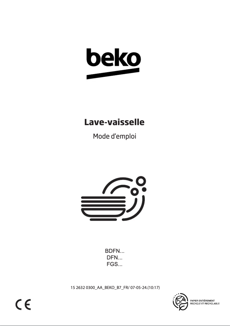 Page n°1 - Manuel utilisateur Beko BDFN26450WC