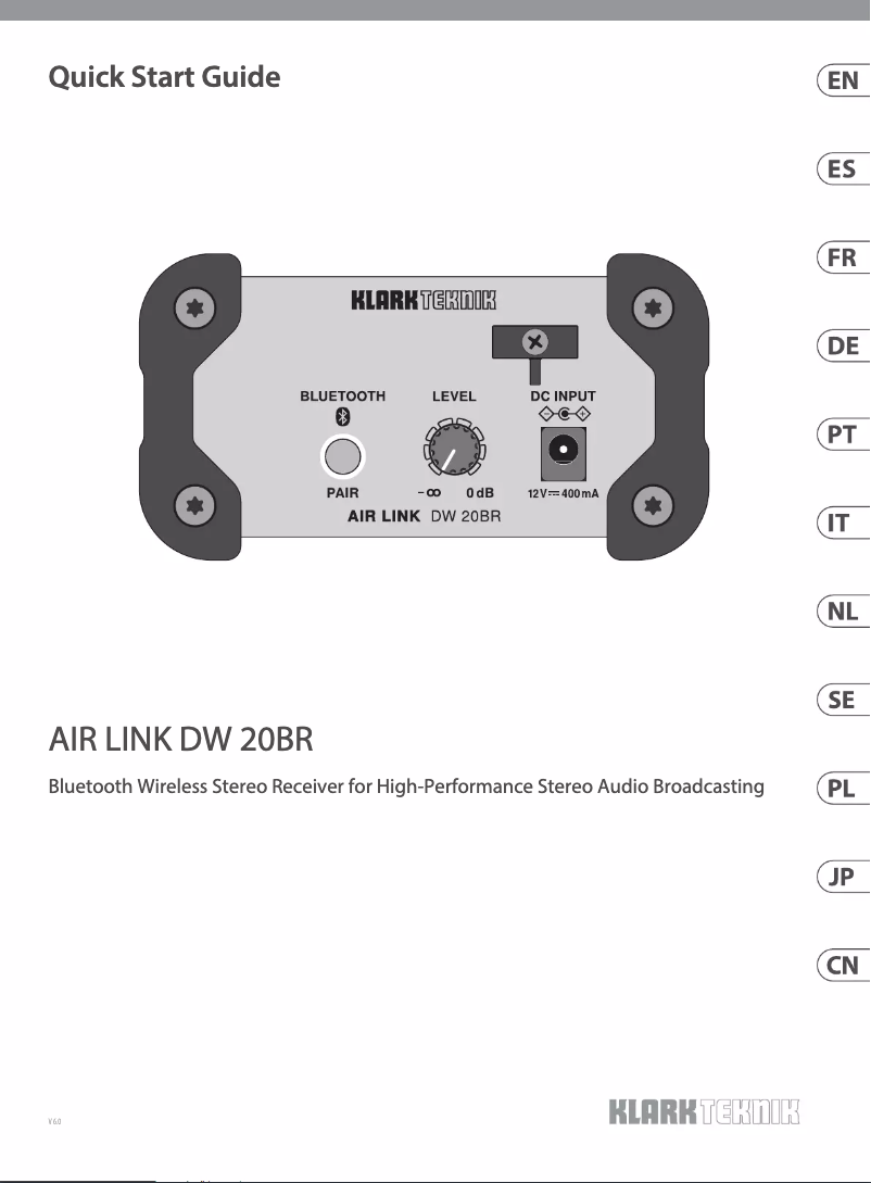 Page n°1 - Guide de démarrage rapide Klark Teknik Air Link DW 20BR