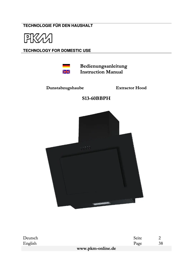 Page 1 of the manual User Manual PKM S13-60BBPH