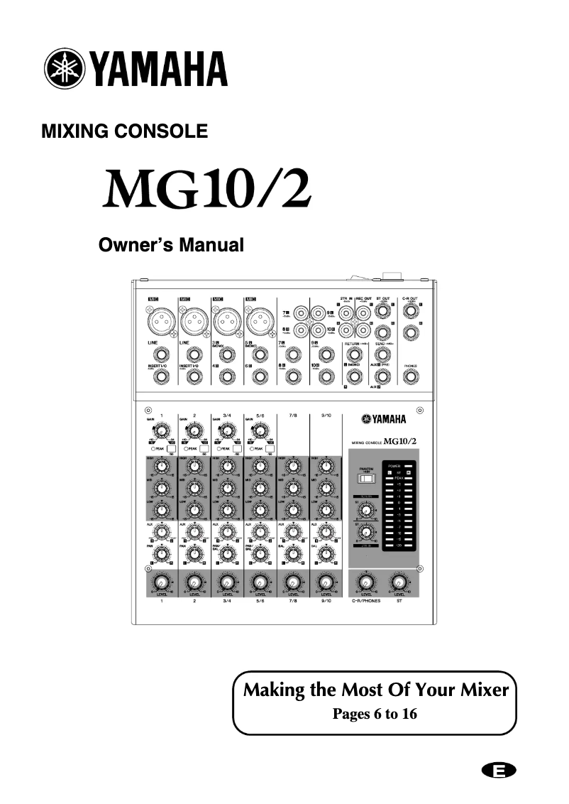 Image de la première page du manuel de l'appareil MG10