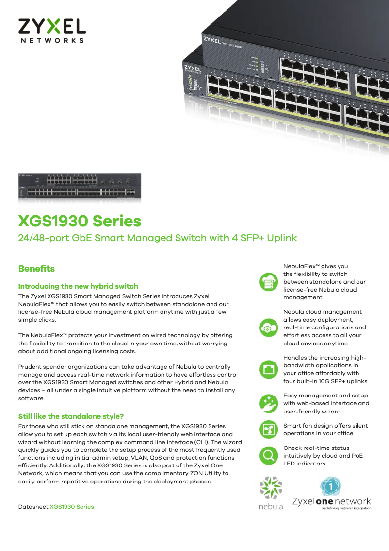 Image de la première page du manuel de l'appareil XGS1930-52HP