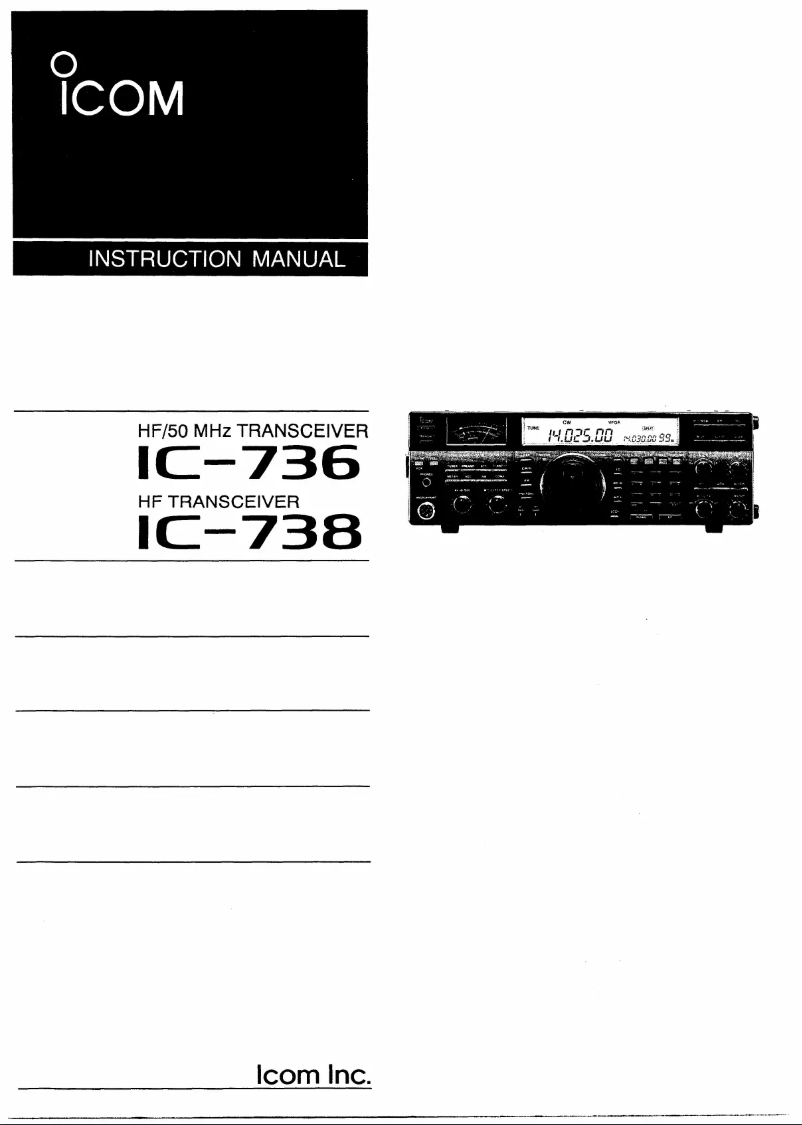 Image de la première page du manuel de l'appareil IC-736