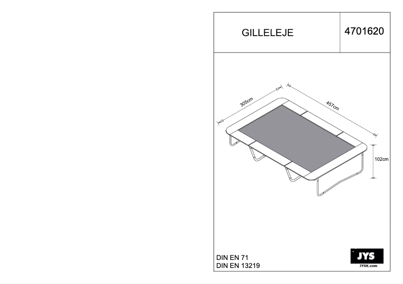 Page n°1 - Manuel utilisateur JYSK Gilleleje