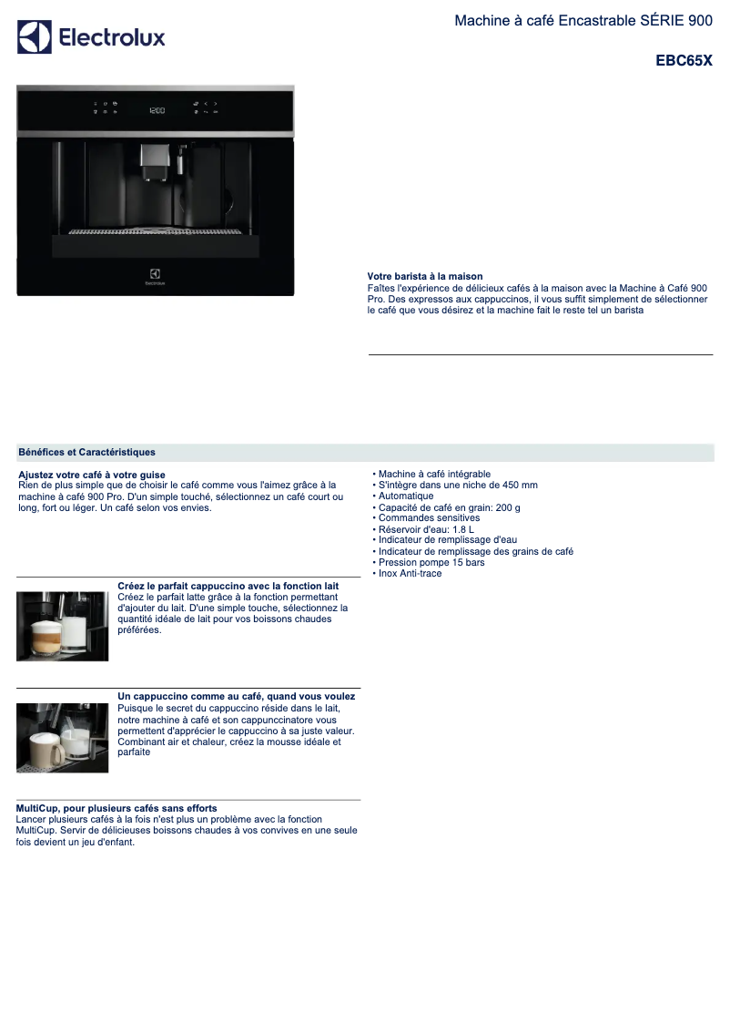 Image de la première page du manuel de l'appareil EBC65