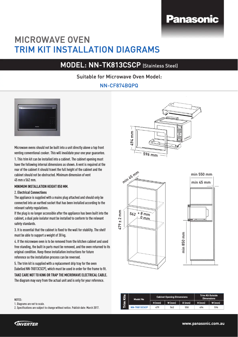 Imagen de la primera página del manual del dispositivo NN-TK813CSCP