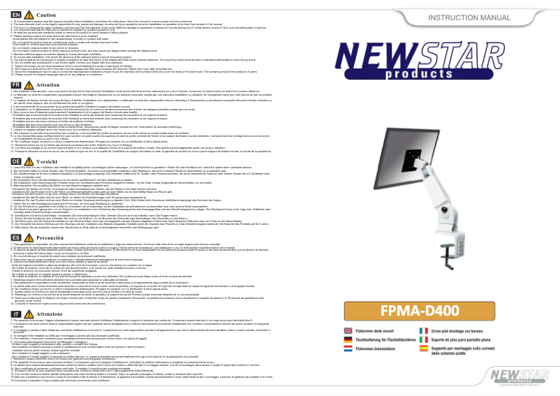 Page n°1 - Manuel utilisateur Newstar FPMA-D400