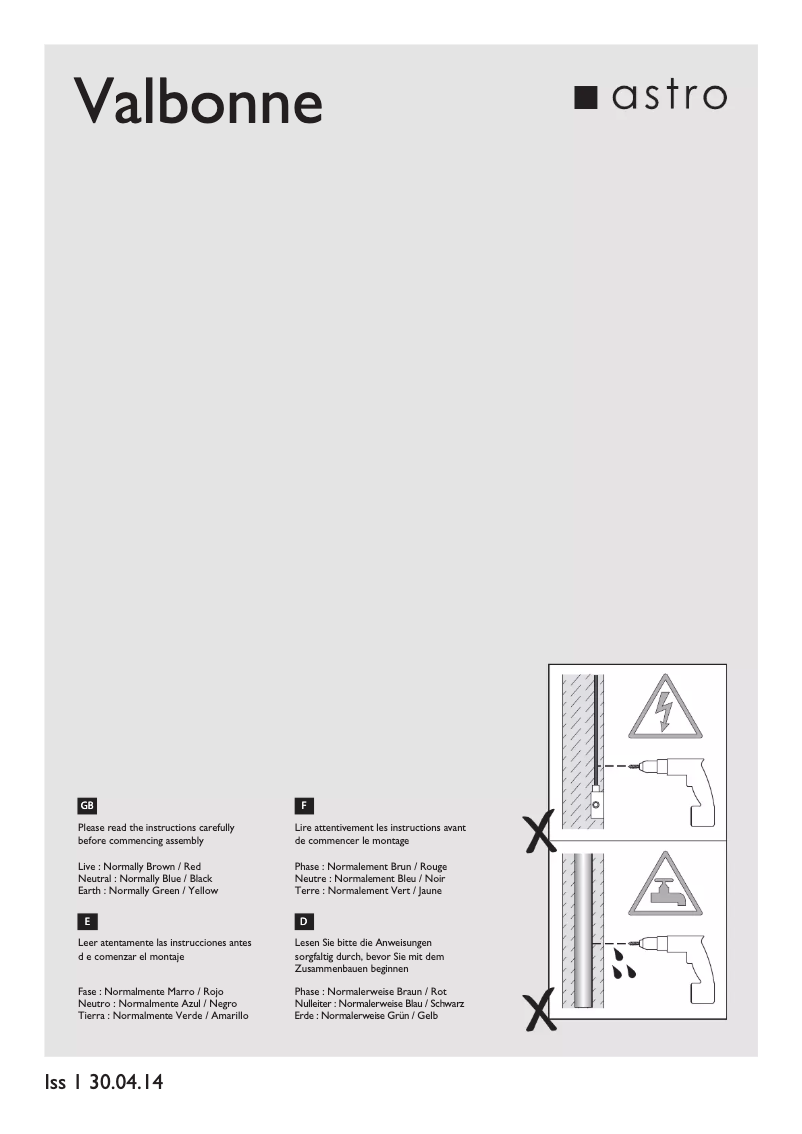 Page 1 de la notice Manuel utilisateur Astro Valbonne