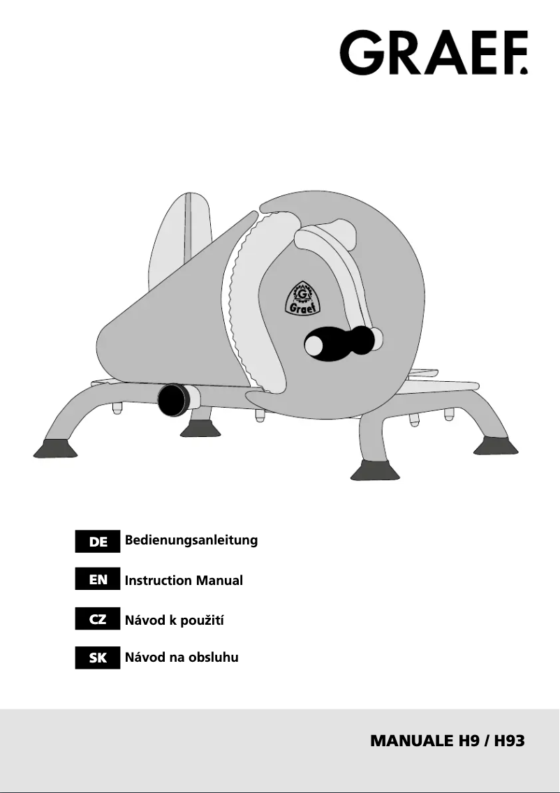 Page n°1 - Manuel utilisateur Graef Manuale H9