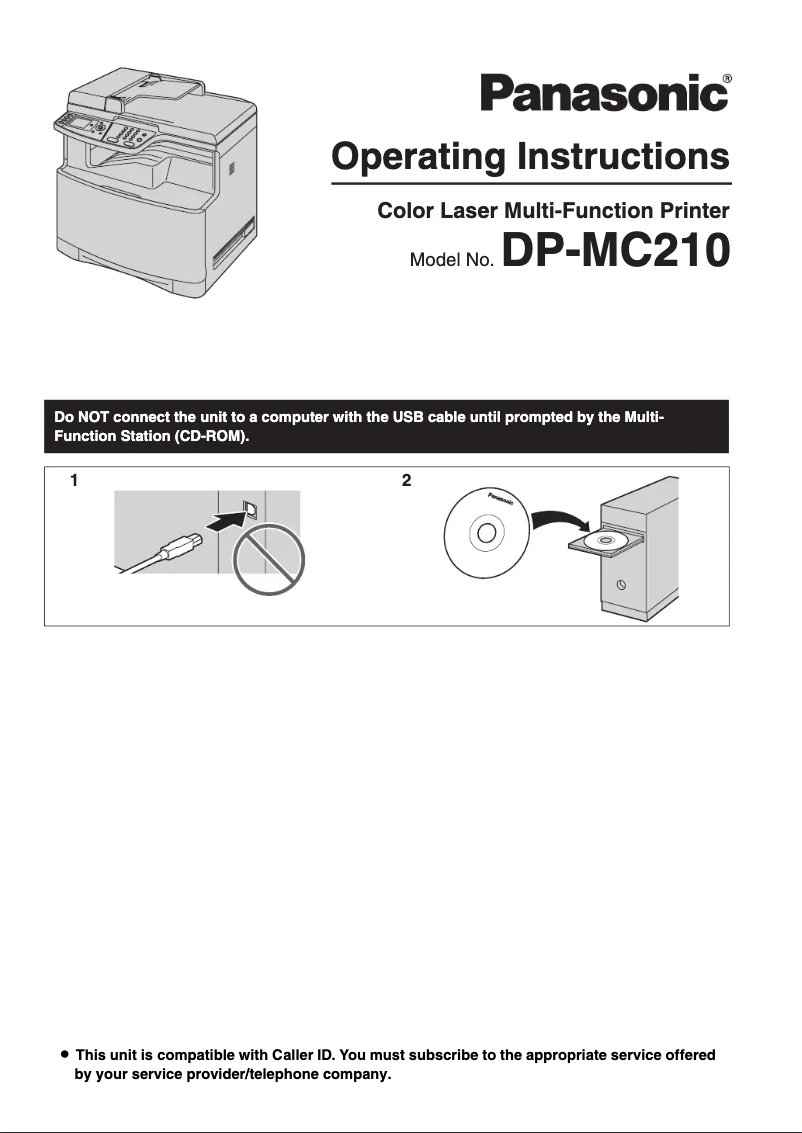 Image de la première page du manuel de l'appareil DP-MC210
