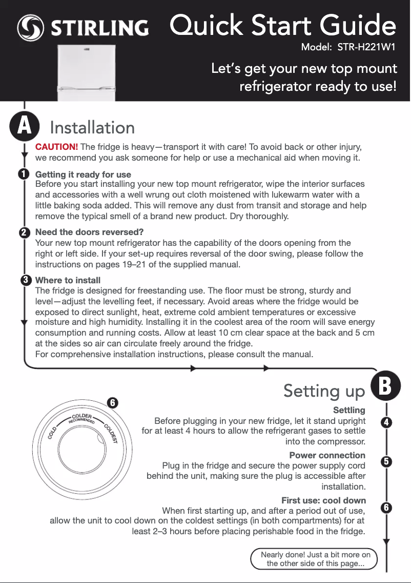 Page n°1 - Guide de démarrage rapide Stirling STR-H221W1
