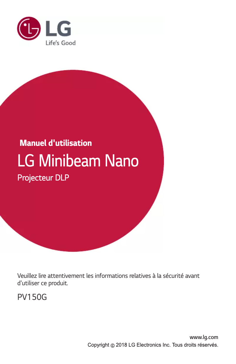 Page n°1 - Manuel utilisateur LG PV150G