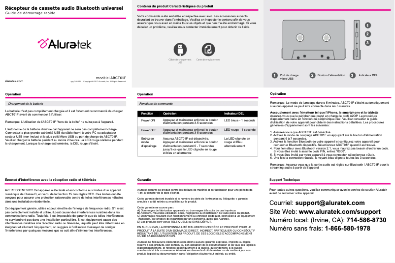 Image de la première page du manuel de l'appareil ABCT01F