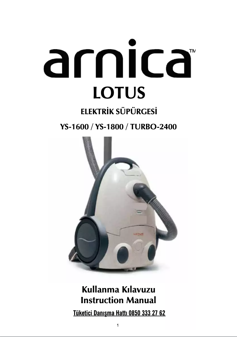 Image de la première page du manuel de l'appareil Lotus YS-1800