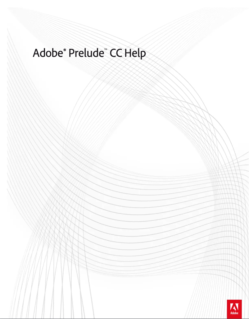 Page 1 de la notice Manuel utilisateur Adobe Prelude CC 2015