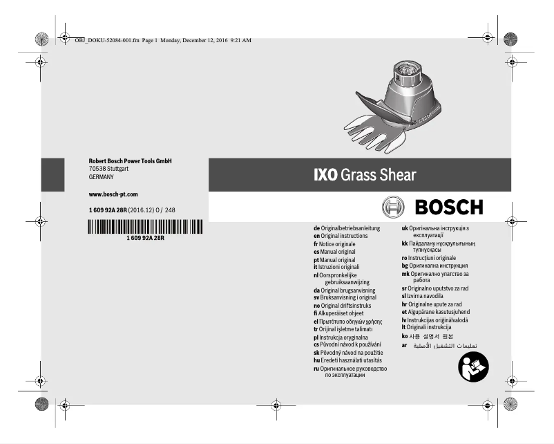 Page 1 de la notice Manuel utilisateur Bosch IXO Grass Shear
