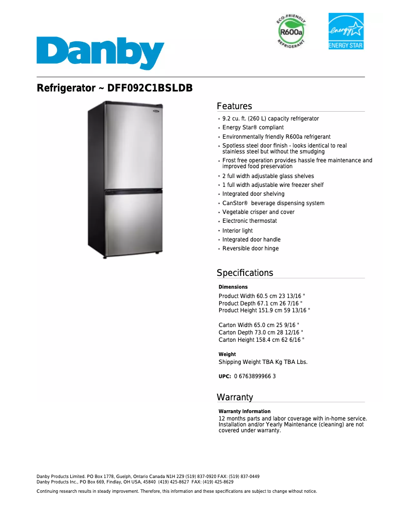 Image de la première page du manuel de l'appareil DFF092C1BSLDB