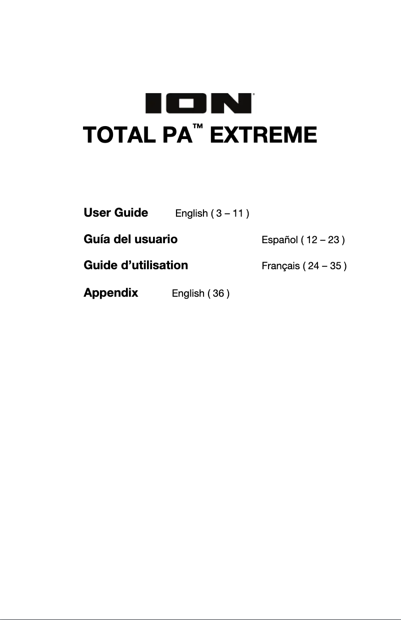 Image de la première page du manuel de l'appareil Total PA Extreme