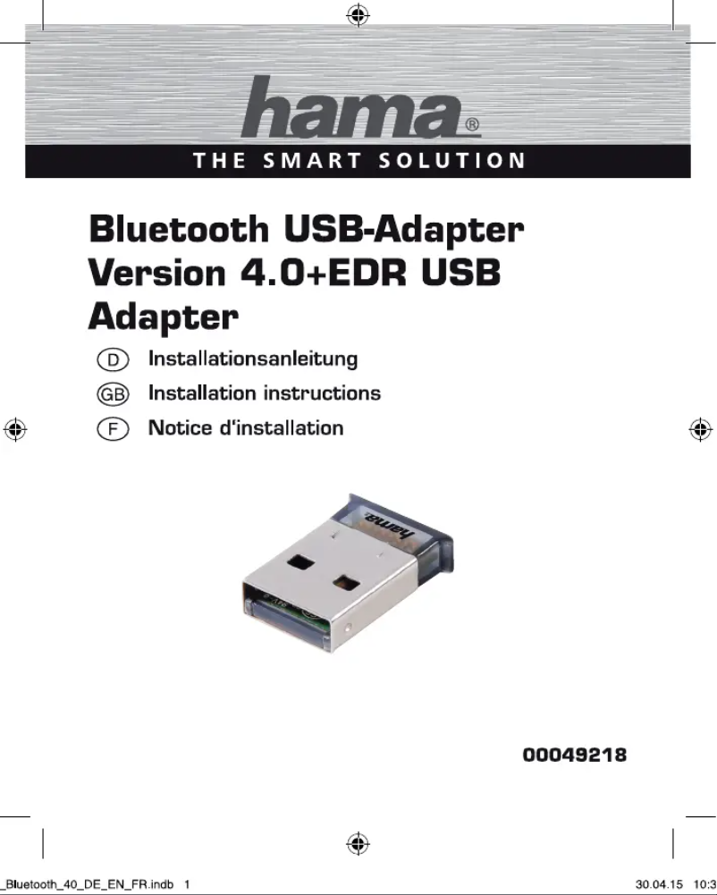 Imagen de la primera página del manual del dispositivo Bluetooth USB v4.0 + EDR