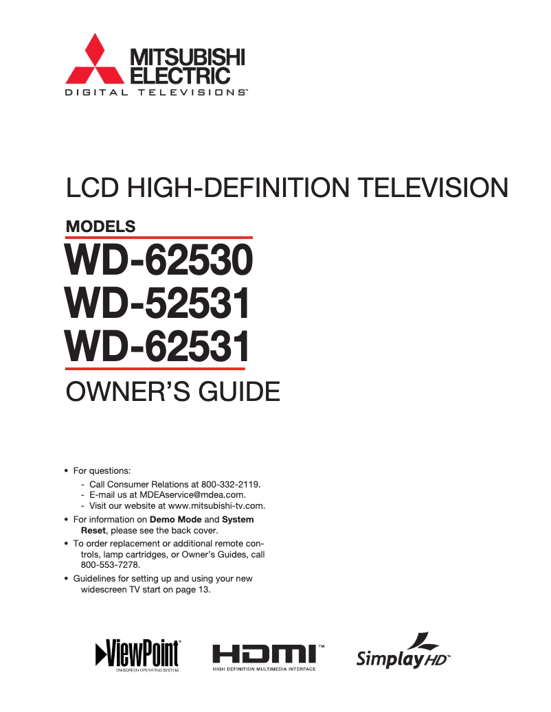 Image de la première page du manuel de l'appareil WD-52531