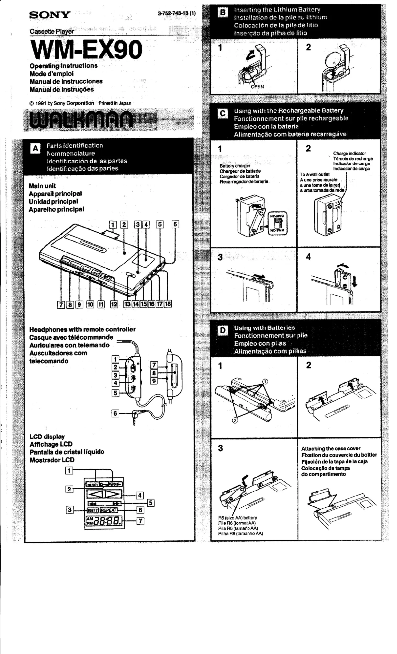 Page 1 de la notice Manuel utilisateur Sony Walkman WM-EX90