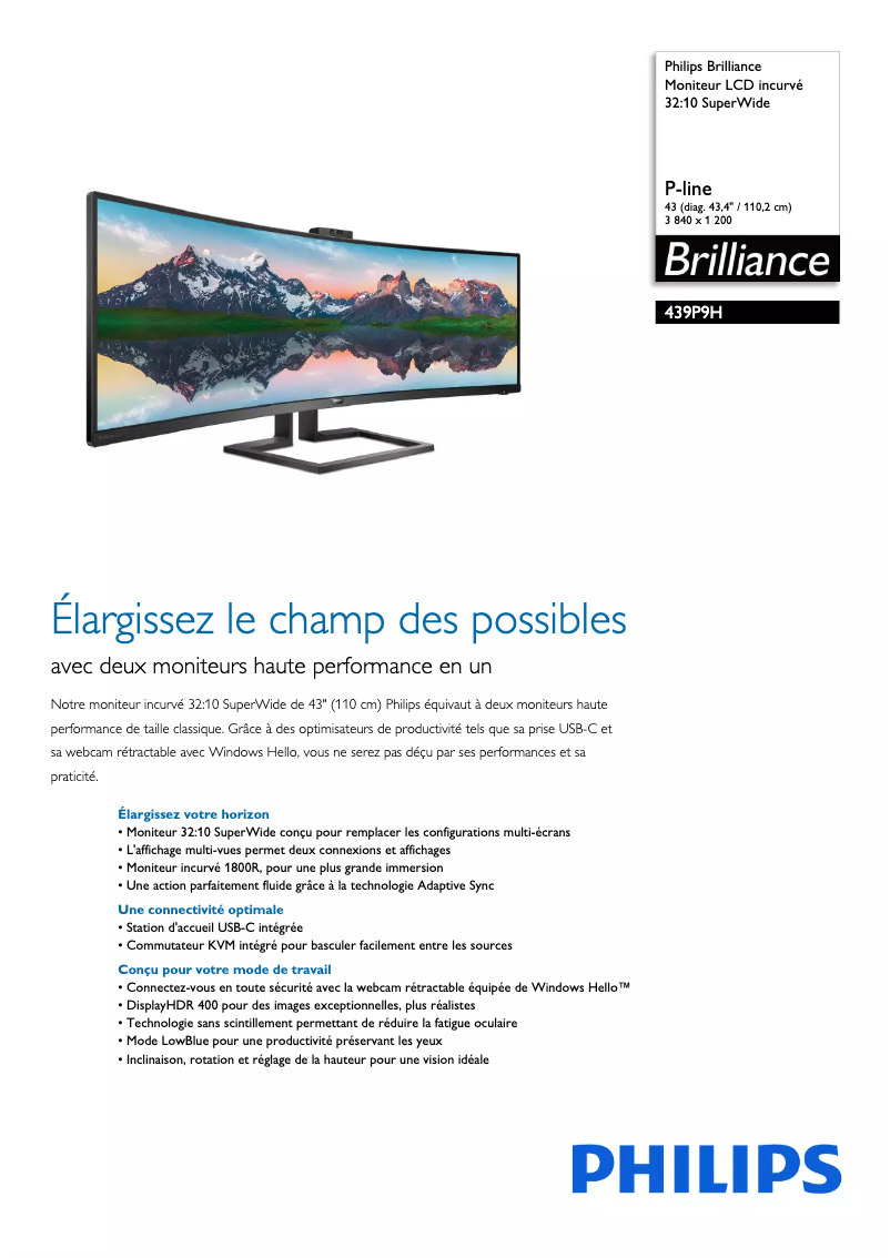 First page image of the manual for Brilliance 439P9H