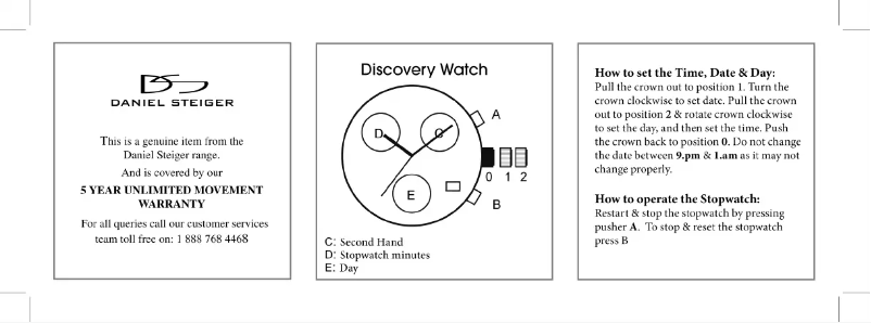 Image de la première page du manuel de l'appareil Discovery
