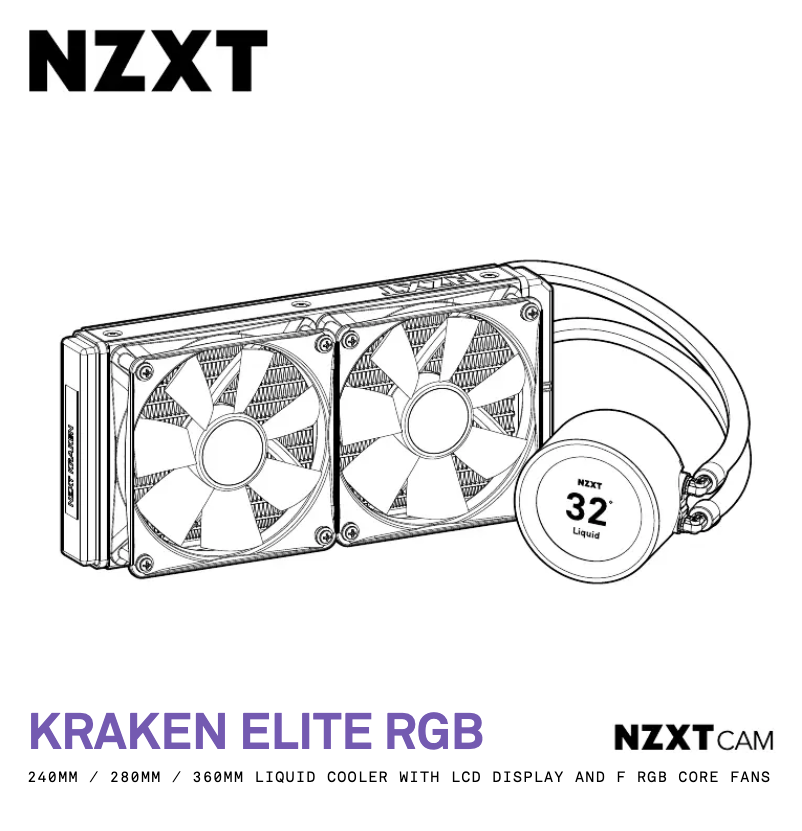 Page 1 de la notice Manuel utilisateur NZXT Kraken Elite 240 RGB