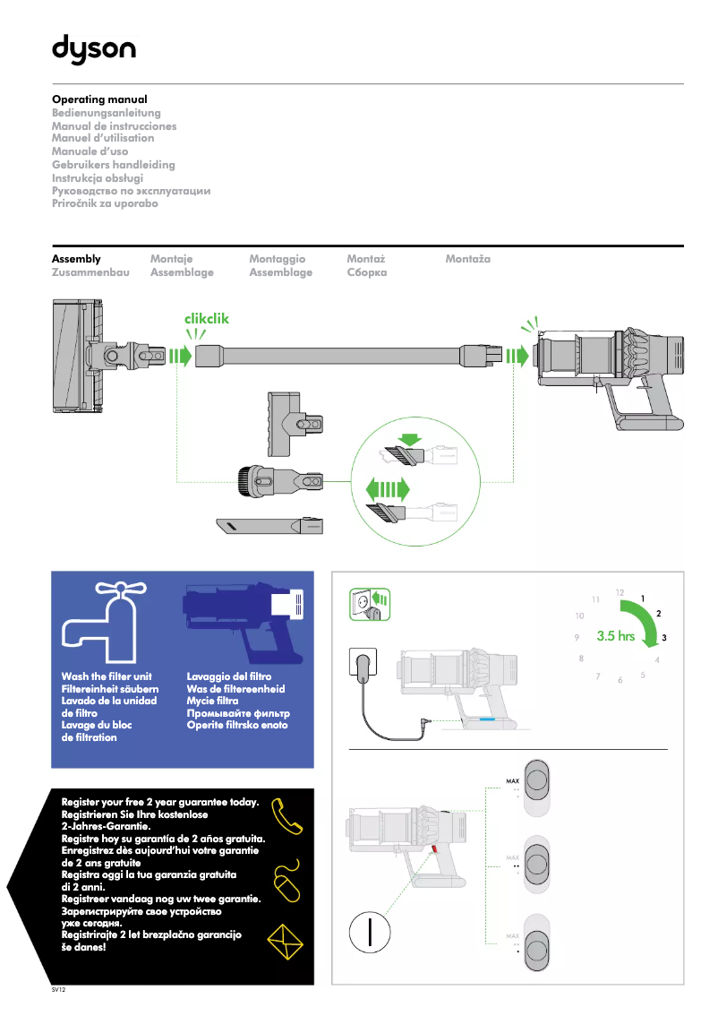 Página 1 del manual Manual de usuario Dyson Cyclone V10 Absolute