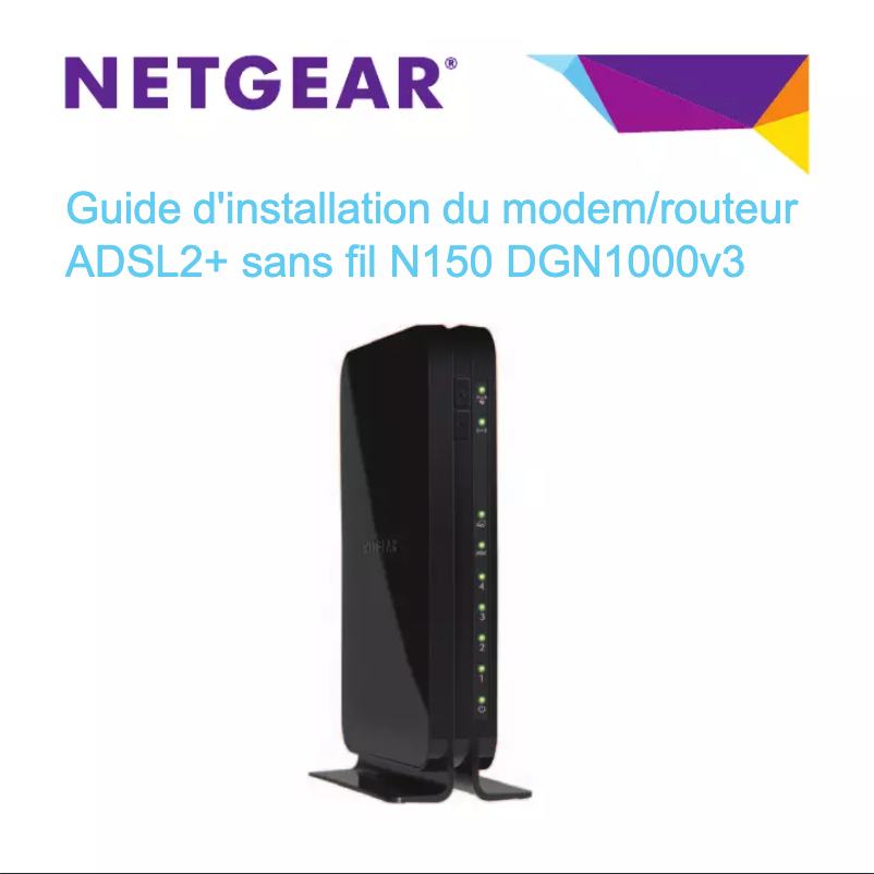 Page 1 de la notice Guide d'installation Netgear DGN1000V3