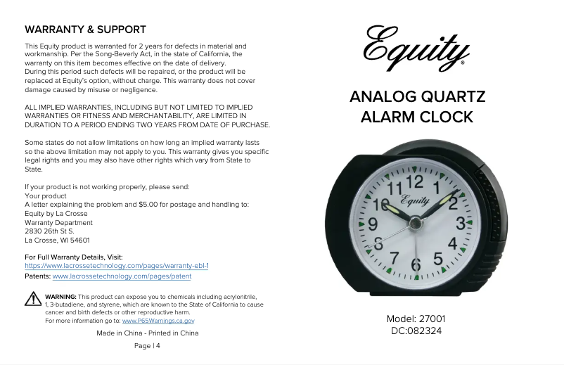 Page 1 de la notice Manuel utilisateur La Crosse Technology 27001