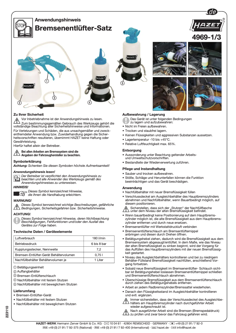 Page n°1 - Manuel utilisateur Hazet 4969-1/3