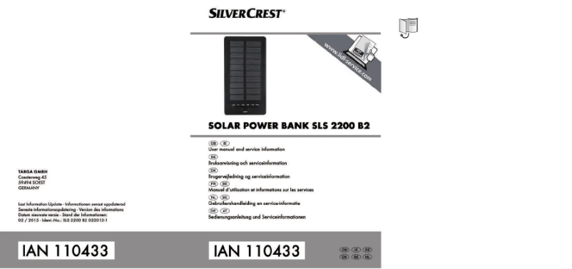 Page 1 de la notice Manuel utilisateur SilverCrest SLS 2200 B2