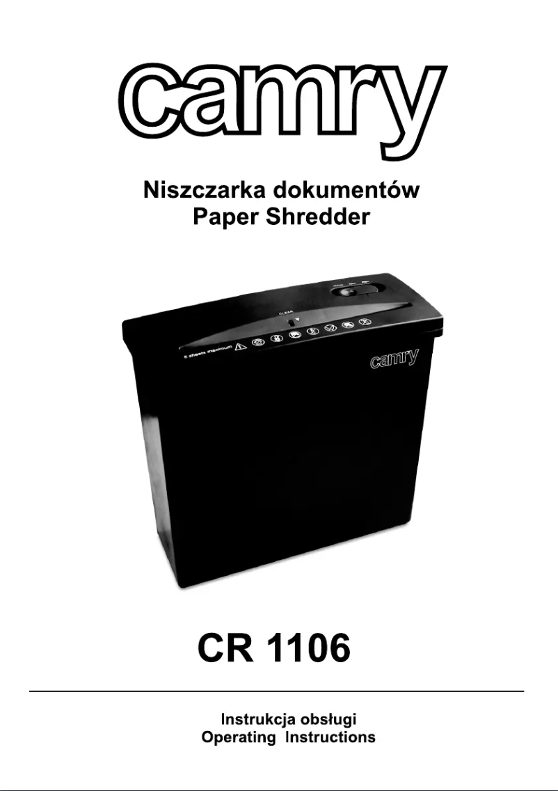 Page n°1 - Manuel utilisateur Camry CR 1116